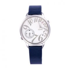 原产LANTZ时尚腕表碳钢石英表手表 深蓝