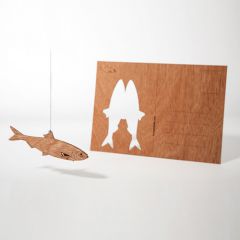 瑞典原产Skandinavisk Hemslojd创意木质明信片贺卡礼品 胡桃木色